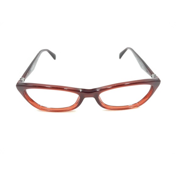 Prada VPR 15P MAX-1O1 Burgundy Dark Red Silver Eyeglasses Frames 53-16 135 Italy - Picture 2 of 12